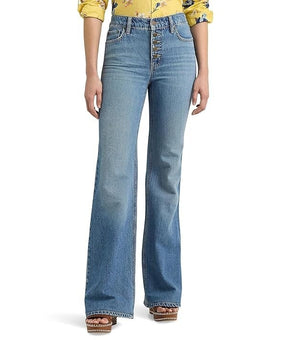 Lauren Ralph Lauren High-Rise Flare Jean Blue Size 12 MSRP $165