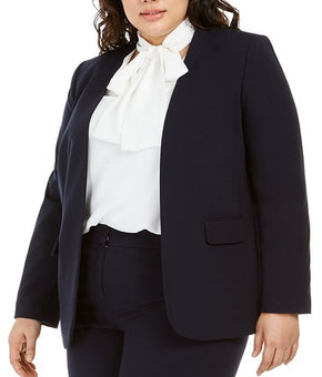 Bar III Trendy Plus Size 2X Open-Front Blazer Jacket, Black $ 99