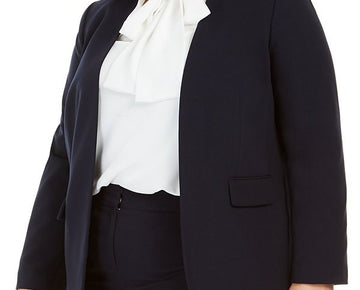 Bar III Trendy Plus Size 2X Open-Front Blazer Jacket, Black $ 99