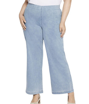 NYDJ womens Plus Teresa Crystalline Wide Leg Jean, Size 2X Blue MSRP $99