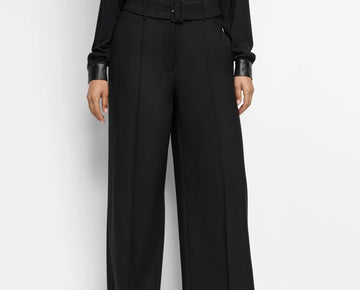 DKNY Women's Belted Mid-Rise Wide-Leg Pants Black Size 6 MSRP $129