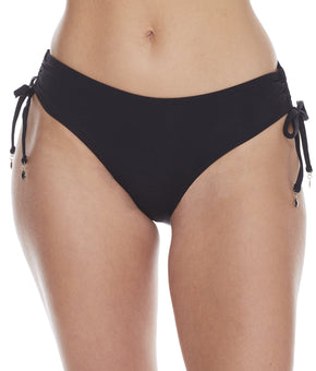 Anne Cole Swimwear Live In Color Adjustable Tie Side Bikini Bottom Black Size M