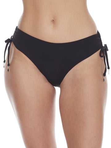Anne Cole Swimwear Live In Color Adjustable Tie Side Bikini Bottom Black Size M