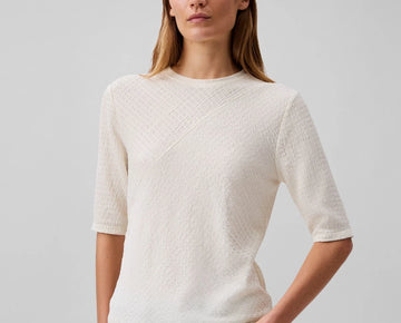 Calvin Klein Women's Textured-Knit 3/4-Sleeve Top Ivory Size XL MSRP $59