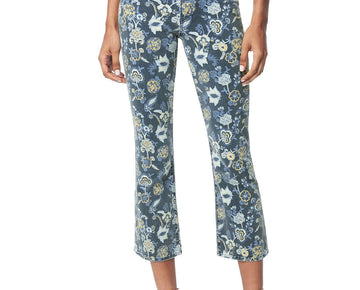 Joe's Jeans Callie Cropped Floral-Print Jeans women's blue Size 24 MSRP $188