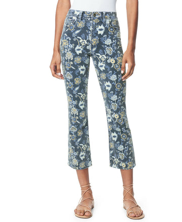 Joe's Jeans Callie Cropped Floral-Print Jeans women's blue Size 24 MSRP $188