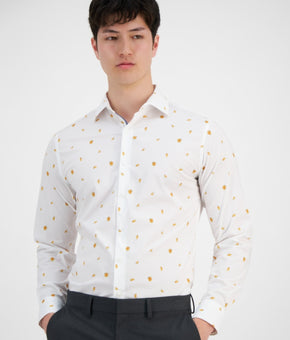 Bar Iii Mens Slim fit Dress Shirt Large 16-16.5 Long Sleeve White Melon MSRP $70