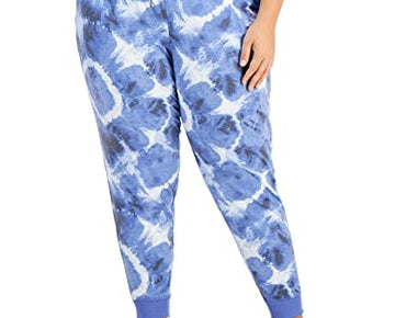 Ideology Womens Plus Size Tie-Dyed Jogger Lounge Pants Blue Plus Size 1X