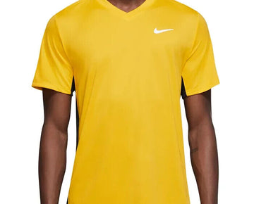 Nike Mens NikeCourt Dri-FIT Victor U Yellow Tennis Shirt Size XL MSRP $40