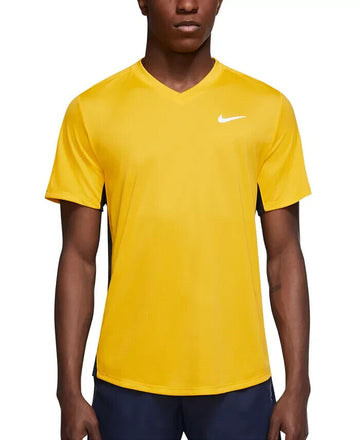 Nike Mens NikeCourt Dri-FIT Victor U Yellow Tennis Shirt Size XL MSRP $40