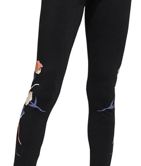 adidas Women's Floral Leggings Black Size S MSRP SALE $45