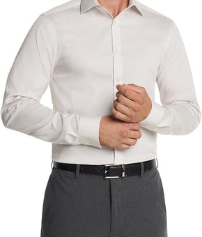 Calvin Klein Mens Slim fit Dress Shirt Large Size 16 X 34-35 Beige Solid
