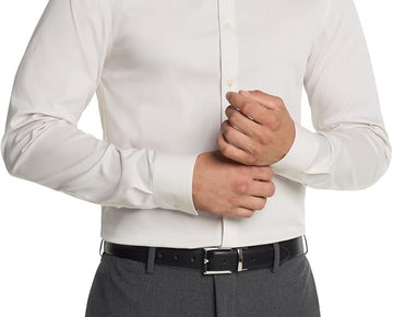 Calvin Klein Mens Slim fit Dress Shirt Large Size 16 X 34-35 Beige Solid