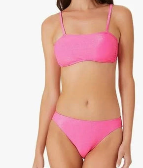 California Waves Juniors Metallic Bandea Bikini Swim top ONLY Pink Size M SALE