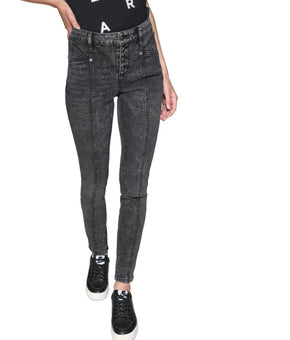 Karl Lagerfeld Paris Jeans Womens Size 12 Gray High Rise Skinny Stretch $129