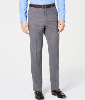 VINCE CAMUTO Mens Gray Flat Front Patterned Slim Fit Stretch Pants 40W X 32L