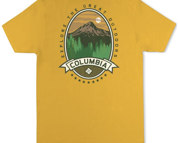 Columbia Men Regular fit Short Sleeve Graphic T-Shirt Shirt Size XXL Yellow