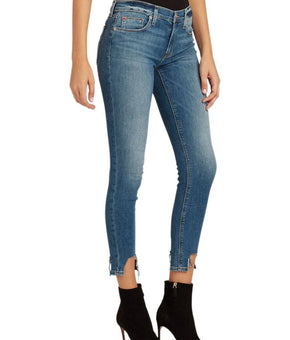 HUDSON Womens Blue Destroyed Hem Cropped Jeans Juniors Size 29