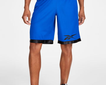 Reebok Mens Regular fit Casual Mesh Basketball Shorts Size L Blue Solid