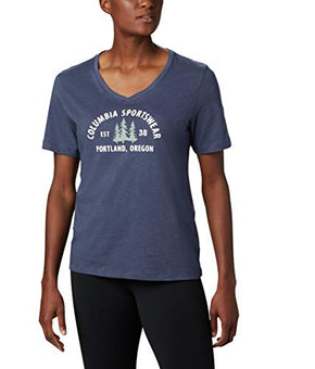 Columbia Women's Mount Rose Relaxed Tee, Nocturnal Heather Badge, Plus Size 1X