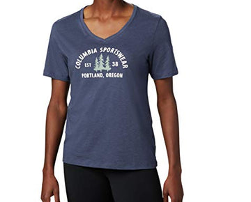 Columbia Women's Mount Rose Relaxed Tee, Nocturnal Heather Badge, Plus Size 1X