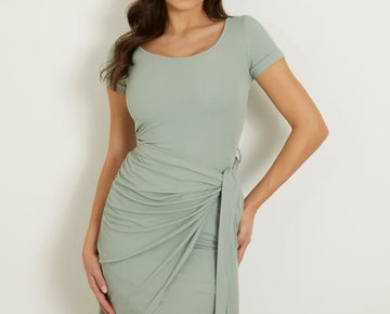 Guess Front Bow Bodycon Mini Dress Size Small GREEN $98