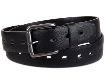 Levi's Men's Faux-Leather Perforated Stretch Belt Black Size S (30-32) MSRP $50