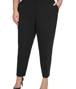 Calvin Klein Women Plus Pocket Rayon Straight Leg Pants Black Size 22W MSRP $110