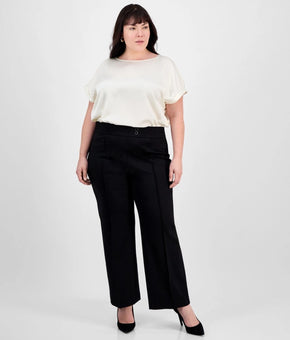 Jones New York Plus Size Pintucked Pull-On Pants Black Size 2X MSRP $90