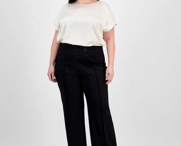 Jones New York Plus Size Pintucked Pull-On Pants Black Size 1X MSRP $90