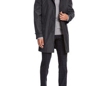 Calvin Klein Men's Munson Slim-Fit Modern Raincoat - Charcoal Gray SIze 38S $395
