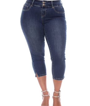White Mark Women's Plus Size Capri Jeans Blue Size 18 MSRP $60