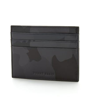 PERRY ELLIS Camo Six-Slot Card Case, 1 Size Black Gray