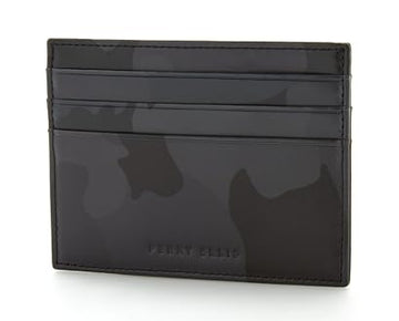 PERRY ELLIS Camo Six-Slot Card Case, 1 Size Black Gray