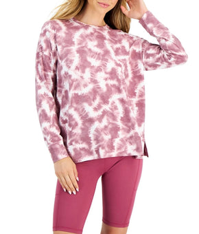 Ideology Shirt Women's Size L Purple Tie Dye Violet Pullover Knit Top