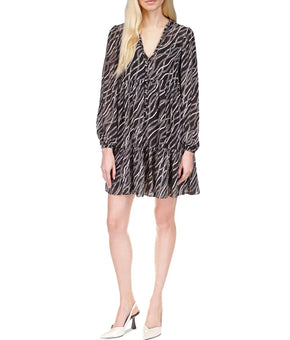 Michael Michael Kors Women's Chain-Print Tenty Dress Black Size S MSRP $275