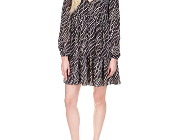 Michael Michael Kors Women's Chain-Print Tenty Dress Black Size S MSRP $275