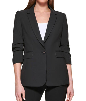 DKNY Womens Madison Rayon Blazer Jacket, Black, Petite, Size 8P MSRP $139