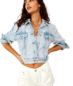 Free People Brando Denim Jacket Malta Wash Size M Blue (Women's 8-10)