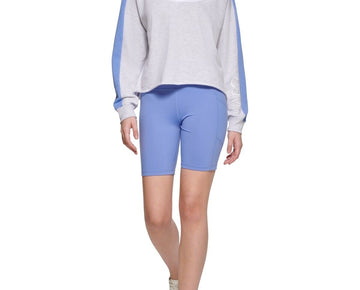 CALVIN KLEIN PERFORMANCE Women's High Waisted Bike Shorts Blue Size XS MSRP $50