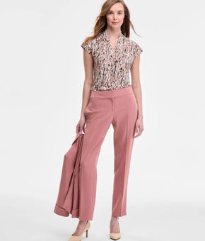 Kasper Women's Ava Straight Leg Pant Pink Tearose Petite Size 4P MSRP $79