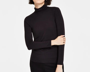 Jones New York Women's Long-Sleeve Mock-Neck Top Black Size XL MSRP $60