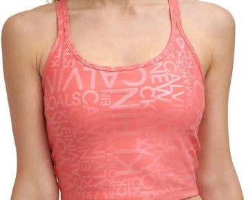 Calvin Klein Performance Women's Printed Strappy-Back Tank Top Pink Size S