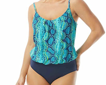 Coco Reef Women's Swimwear Aqua Reptile One Piece Blue Size 12