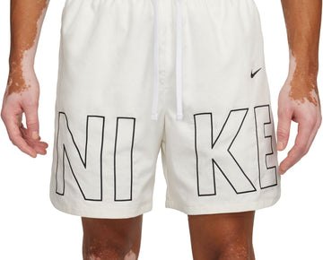 Nike Mens Relaxed fit Drawstring Shorts XXL / 6 White Solid