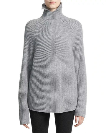 Theory Cashmere Turtleneck Sweater Gray Size S MSRP $425