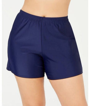 Island Escape Women's Swim Shorts Swimsuit Navy Plus Size 16W