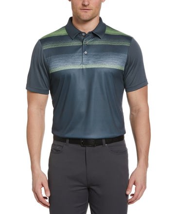 Pga Tour Men Athletic fit Short Sleeve Polo Shirt Large Grey Solid