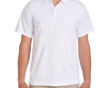 NAUTICA Short Sleeve Performance Polo Top Shirt 100% Polyester White Size M