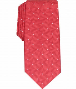 Alfani Men's Neck Tie One Geometric Polka Dot Skinny Slim Silk Red MSRP $55